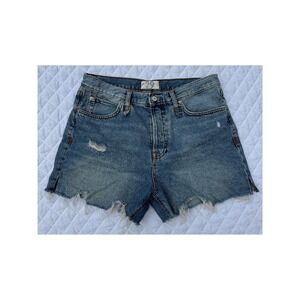 Free People We The Free Twenty-Nine Distressed Denim Shorts Size 29 Button Fly